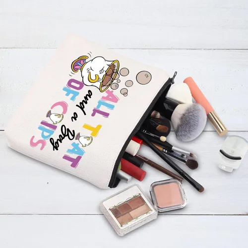 Miniatura 5 de BWWKTOP Bolsa de maquillaje Mrs. Potts And Chip Regalos inspirados en la belleza, todo eso y una bolsa de papas fritas Bolsa de maquillaje con Bolsa