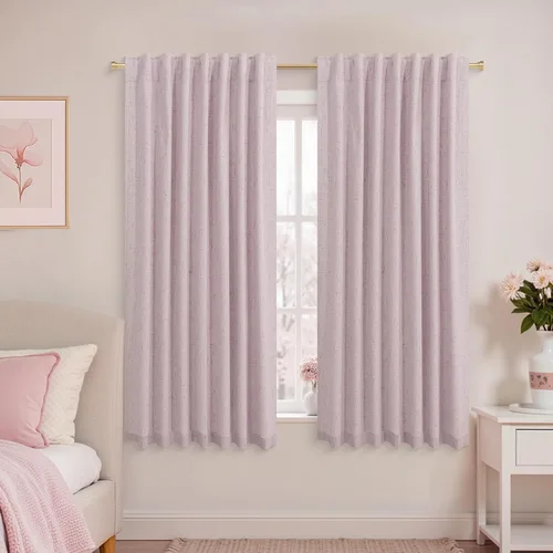 Miniatura 74 de KOUFALL - Cortinas de medio estilo francés de lino para ventana, juego de 2 cortinas cortas de 40 pulgadas de longitud, para privacidad, cortinas
