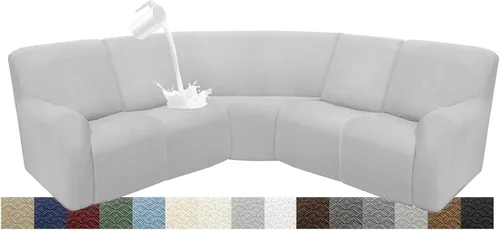Miniatura 101 de Fundas impermeables de sofá reclinable modular para sofás reclinables, lavable en forma de L, para perros, fundas elásticas para sofá reclinable