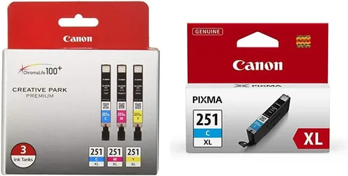 Canon CLI-251XL Paquete múltiple de 3 colores compatible con MG6320, iP7220, MG5420, MX922, MX722, MG7120, MG6420, MG5520, iX6820, iP8720, MG7520,
