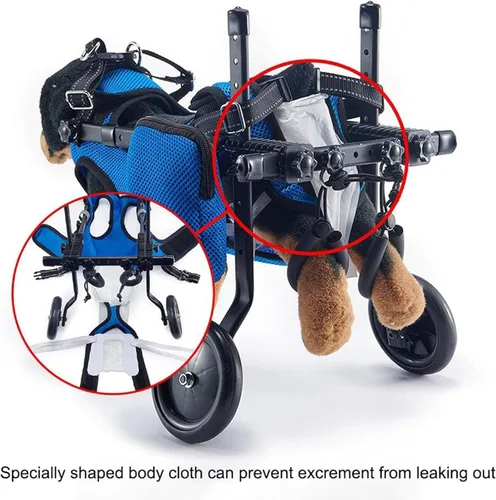 Miniatura 4 de Silla de ruedas para perros para patas traseras, silla de ruedas ligera y ajustable, carrito de apoyo completo para patas traseras, inconvenientes