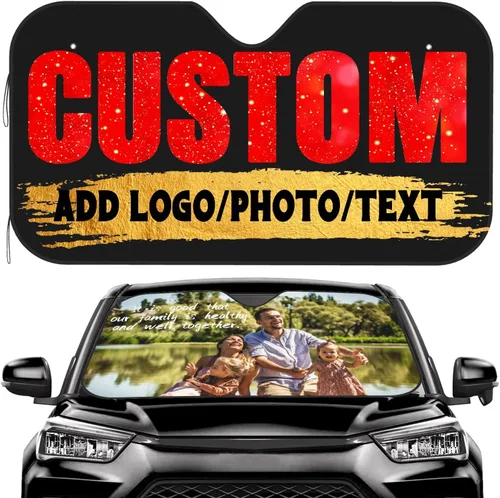 Miniatura 8 de Parasol personalizado para parabrisas de automóvil, diseño personalizado de tu imagen, foto, logotipo, texto, visera solar personalizada