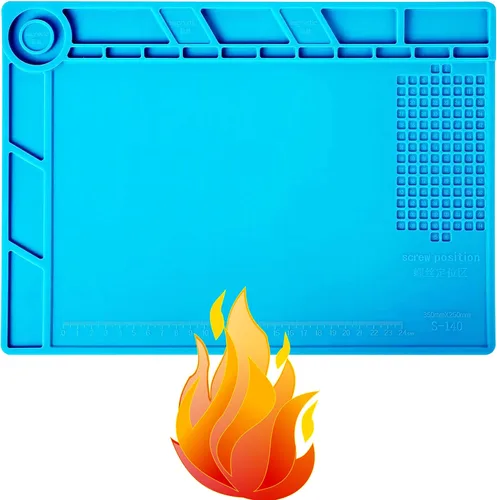 Miniatura 8 de WWZMDiB Alfombrilla de soldadura de silicona resistente al calor 932°F (S-130【30 x 20cm / 11.8 x 7.9”】)