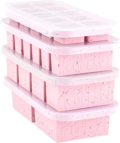 Miniatura 9 de Souper Cubes Set de regalo de moldes de silicona para congelador con 2 cucharadas, 1/2, 1 y 2 tazas de bandejas de silicona para congelador