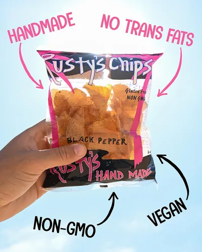 Miniatura 6 de Rusty's Chips - Chips crujientes y saludables para un bocado rápido - Chips sin gluten, sin conservantes, sin OMG, paquete de aperitivos veganos