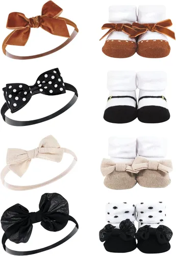 Miniatura 58 de Hudson Baby Conjunto de regalo de diadema y calcetines para niña Flor azul marino rosa