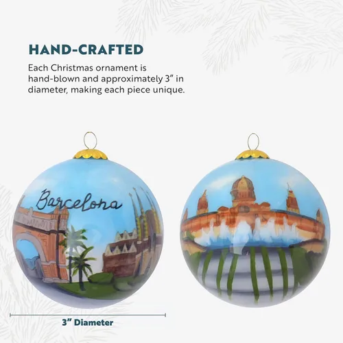 Miniatura 5 de Adorno navideño de cristal pintado a mano - Barcelona