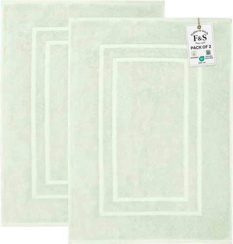 Miniatura 12 de Feather & Stitch - 2 tapetes de baño tipo toalla (30 x 21 pulgadas), tapetes de baño de rizo 100% algodón, tapetes para el suelo de la ducha
