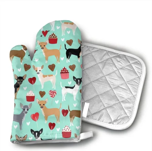 Miniatura 8 de Guantes de horno de perro French Bulldogs - Soportes para ollas - Decoración para la cocina - Juego de guantes de horno de agarradera (2 piezas)