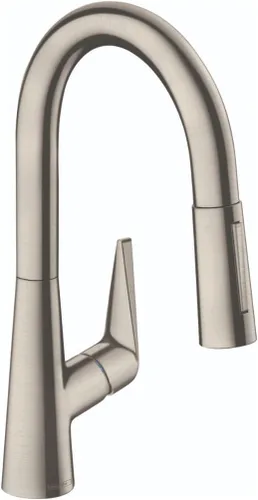 Miniatura 6 de hansgrohe Talis S 72813341 - Grifo de cocina de arco alto, grifo para fregadero de cocina, cabezal rociador de acoplamiento magnético, cromo negro