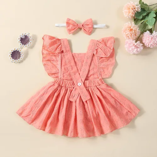 Miniatura 3 de Overol de princesa para recién nacido, vestido de cumpleaños, de malla, elegante, sin mangas, vestido de tul, diadema