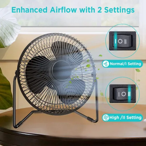 Miniatura 5 de EasyAcc Ventilador de escritorio USB de 9 pulgadas, ultra silencioso, alimentado por USB, ventilador de escritorio de rotación de 360° con marco