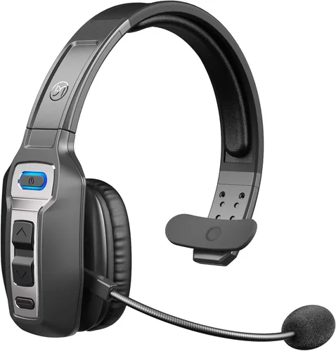 Auriculares Bluetooth BRAMMAR Trucker con cancelación de ruido AI y micrófono, auriculares Trucker con 65 horas de tiempo de conversación y botón de