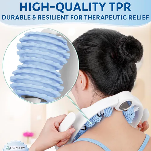 Miniatura 6 de COZLOW Rodillo de masaje para celulitis - Azul - Masajeador anticelulítico con asas de rodillo desmontables para muslos, piernas y glúteos