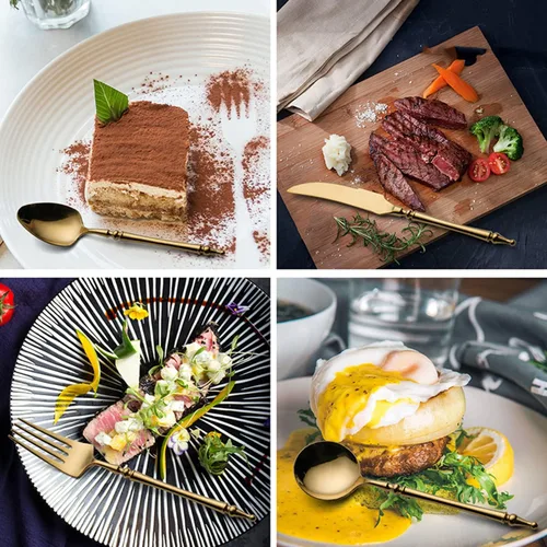 Miniatura 5 de Juego de cubiertos plateados de acero inoxidable pulido con espejo – Juego de cubiertos de 30 piezas de cubiertos de cena, utensilios para comer