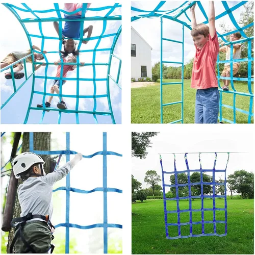 Miniatura 6 de Red de escalada para niños en interiores, red de carga para adultos, línea ninja, juego de columpios de obstáculos, jungla, gimnasio, parque