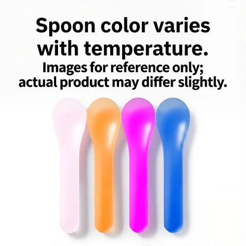 Miniatura 7 de Paquete de 28 cucharas de helado que cambian de color, cucharas de plástico resistentes a la rotura de 5.15 pulgadas, envueltas individualmente