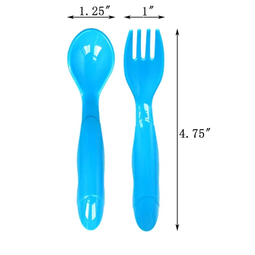 Miniatura 3 de Youngever Juego de 36 utensilios de plástico para niños pequeños, juego de 18 en 9 colores surtidos, tenedores de plástico para niños, cucharas
