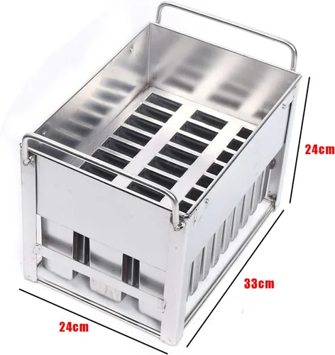 Miniatura 5 de 30 moldes de acero inoxidable congelados para helados helados, bandeja para congelador, soporte comercial para palitos de helado de 0.031 in