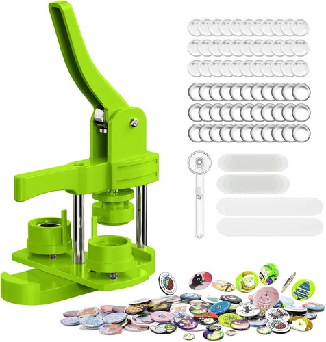 Miniatura 11 de Aiment Máquina para hacer botones de varios tamaños, 200 unidades, fabricante de insignias de 1.25 + 2.25 pulgadas para niños, máquina de prensa