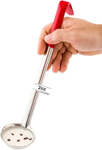 Miniatura 9 de Restaurantware Met Lux - Cucharón de sopa de 1 onza con mango de gancho, cuchara para servir, con mango amarillo, cuchara de cocina de acero