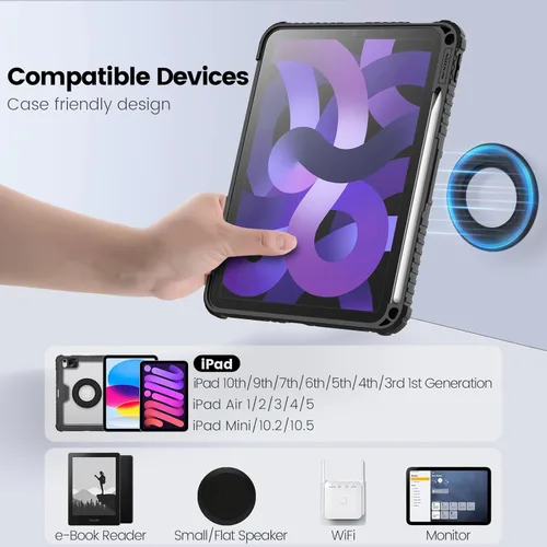 Miniatura 5 de Nillkin Soporte magnético de pared para tablet y soporte para dormitorio, asiento trasero de automóvil, reposacabezas para iPad de automóvil, Negro