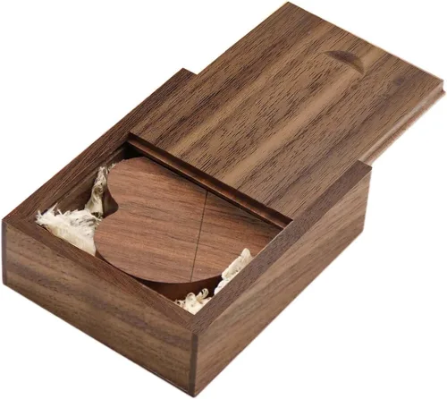 Miniatura 8 de Unidad flash de madera en forma de corazón 32GB USB3.0 con caja de regalo, unidad USB de madera 32G USB 3.0 Super-Speed JumpDrive caja de madera