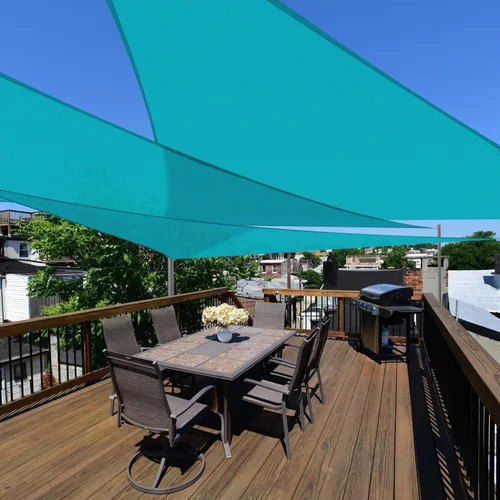 E&K Sunrise - Toldo impermeable triangular de 12 x 12 x 17 pies, para exteriores, con bloqueo UV, para pérgola, patio, jardín, terraza, 1 pieza