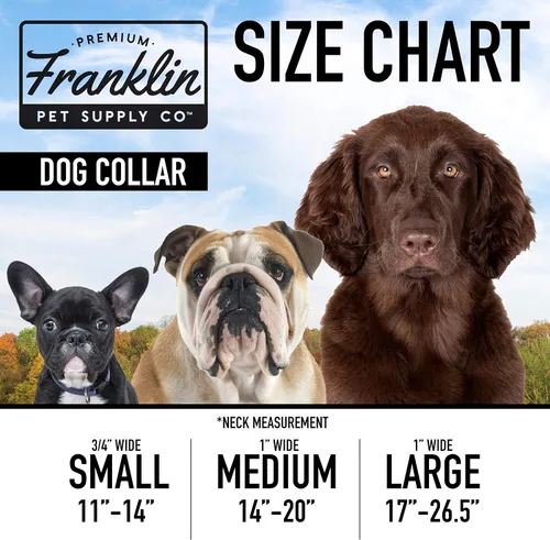 Miniatura 5 de Franklin Pet Supply Co. - Collar de nailon para perro, comodidad reflectante, ajuste, neopreno, ajustable, pequeño, mediano, grande, cachorro, Negro