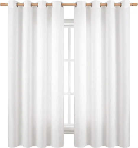 Miniatura 33 de BGment Cortinas de Lino Beige de 63 Pulgadas de Largo 2 Paneles - Tratamientos para Ventanas con Textura de Arpillera Filtrantes de Luz Cortinas