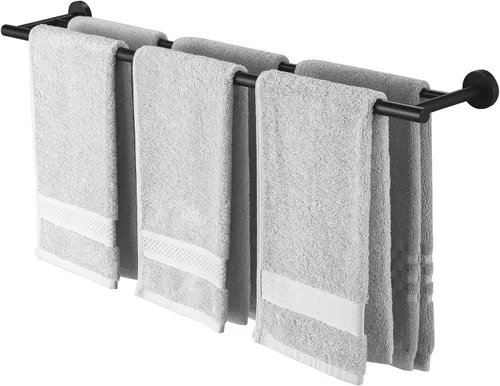 Miniatura 15 de KES Toallero doble de 23.6 pulgadas, soporte para toallas de baño, cocina, barra de toalla doble, resistente al óxido, montaje en pared, acero