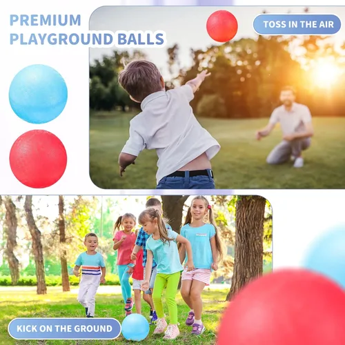 Miniatura 3 de Civaner Paquete de 2 bolas de PVC de 5 pulgadas, color rojo y azul, adecuadas para niños al aire libre, ejercicio, yoga