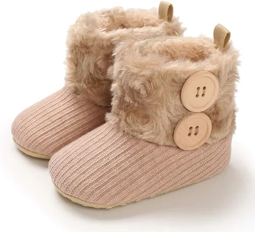 Miniatura 3 de E-FAK Botas para bebé niño y niña, zapatos para recién nacidos, con lazo para nieve, antideslizantes, suela suave, cálidos, para niños pequeños