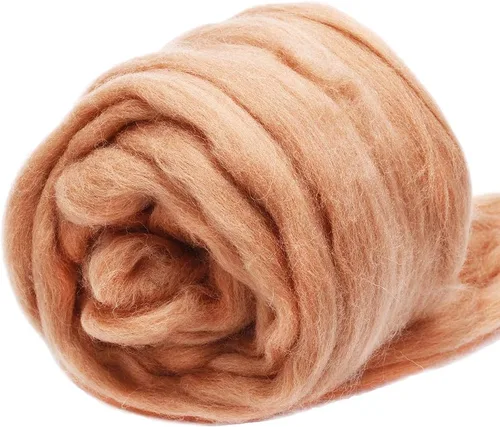 Miniatura 32 de 3.53 oz lana Roving, suministros de fieltro de lana, lana pura, hilo grueso, hilado de lana giratoria para fieltro de aguja, fieltro húmedo, Blanco