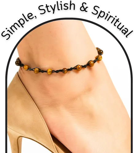Miniatura 184 de Amazing Gemstone Crystal Anklet Ankle Bracelets for Women - Waterproof Beaded Healing Crystal Anklets, Plus Size Chakra Gemstone Bead Anklet