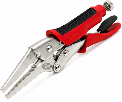 Miniatura 11 de Powerbuilt 646539 - Alicates curvados de bloqueo de mandíbula de 7 pulgadas, asas de agarre suave TPR de doble inyección, hechas de cromo de alta