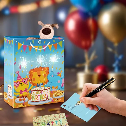 Miniatura 4 de MAGICAL BAG Bolsas de regalo para luces y sonidos de cumpleaños, bolsas de recuerdo de fiesta, bolsa de envoltura musical sorpresa de 12.5 pulgadas