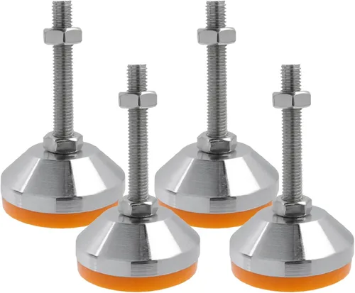 Miniatura 22 de Pies niveladores M8x50mm, capacidad de 2200 libras, deslizadores giratorios ajustables y resistentes, base antideslizante de 1.53 pulgadas