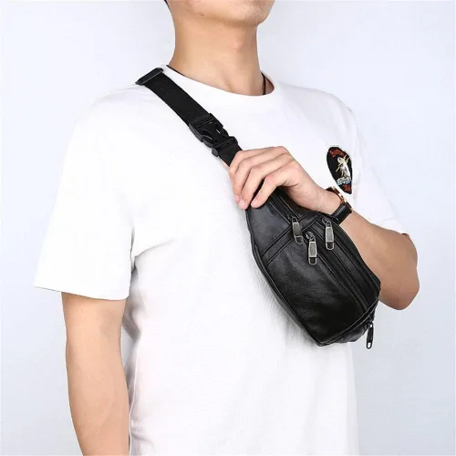 Miniatura 3 de Riñonera de piel, para hombres y mujeres, bolsa deportiva para viajes, caminar, correr, senderismo, ciclismo