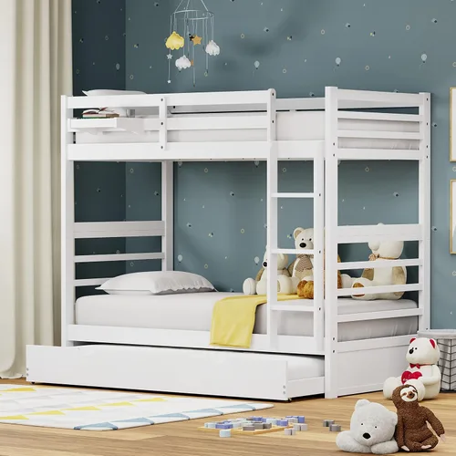 Miniatura 7 de Glenwillow Home Litera Plana de madera maciza individual sobre cama matrimonial, color espresso