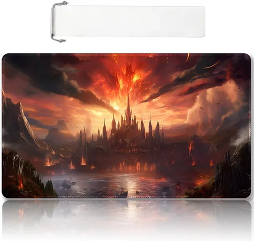 Miniatura 37 de DAUXID Tapete de juego MTG cosido de alta calidad con zonas y parte trasera de goma antideslizante, tapete de juego TCG para MTG y otros