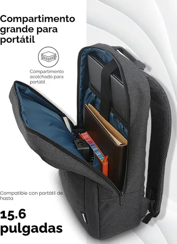 Miniatura 4 de Mochila para portátil Lenovo B210, 15.6 pulgadas para portátil/tableta, duradera, repelente al agua, ligera, diseño elegante, elegante para viajes