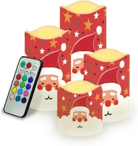 Miniatura 56 de Jeiento American Flag Flameless Candles 4 Pack 4th of July Home Decoration Flower American Flag LED Candles Battery Operated with Timer Remote