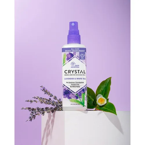 Miniatura 3 de CRYSTAL™ - Desodorante mineral en aerosol, desodorante corporal con protección contra olores las 24 horas, spray de lavanda y té blanco, no mancha