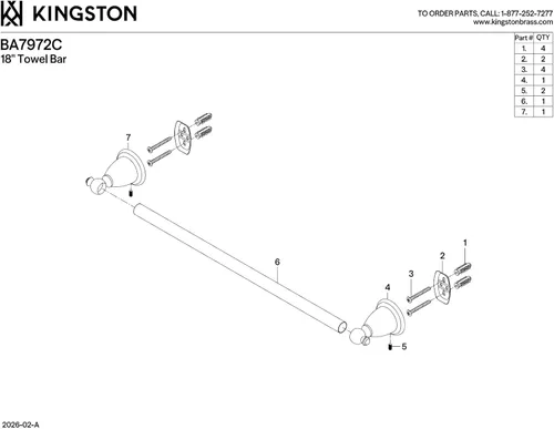 Miniatura 2 de Kingston Brass BA7972C - Toallero vintage inglés, 18 pulgadas, cromo pulido