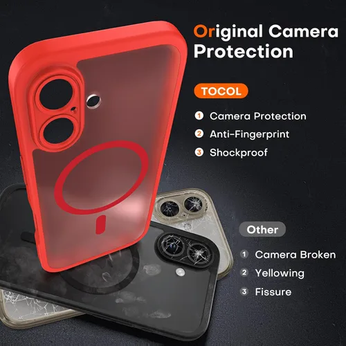 Miniatura 377 de TOCOL Funda para iPhone 11, compatible con Magsafe, protección completa de cámara, imanes integrados, protección contra caídas, funda translúcida