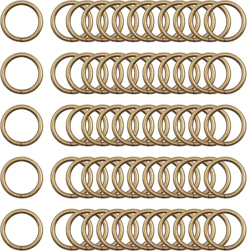 Miniatura 11 de Kit de 60 anillos de metal para cinturones, pasadores de accesorios para macramé, cinturón de campamento, correas para perro, accesorios de sable