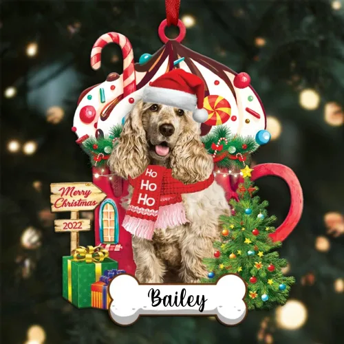Miniatura 39 de Amantes de los perros de Navidad – Navidad de perros disponibles para muchos perros Shi Tzu – Adorno con forma personalizada, adorno de Navidad