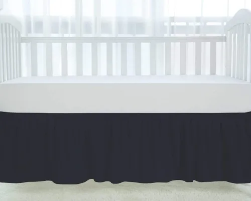 Miniatura 3 de 100% algodón egipcio, cuna de guardería infantil (24 x 38 + 10 pulgadas), falda de cuna de 800 hilos con volantes para polvo, faldas de ropa de cama