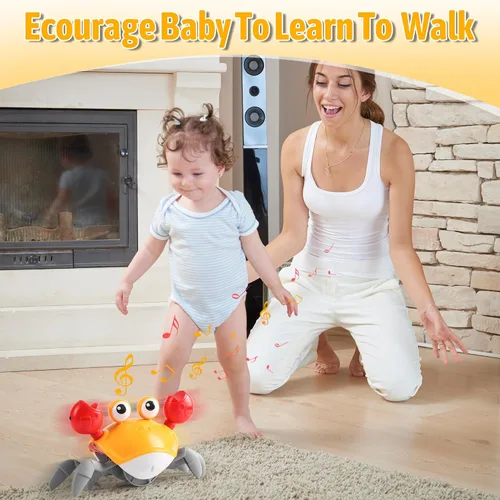 Miniatura 6 de Juguete de Cangrejo que Gatea para Bebés Infantil: Juguetes para Tiempo de Barriga para Bebés de 3 6 9 12 18 24 36 Meses, Cangrejo que Camina